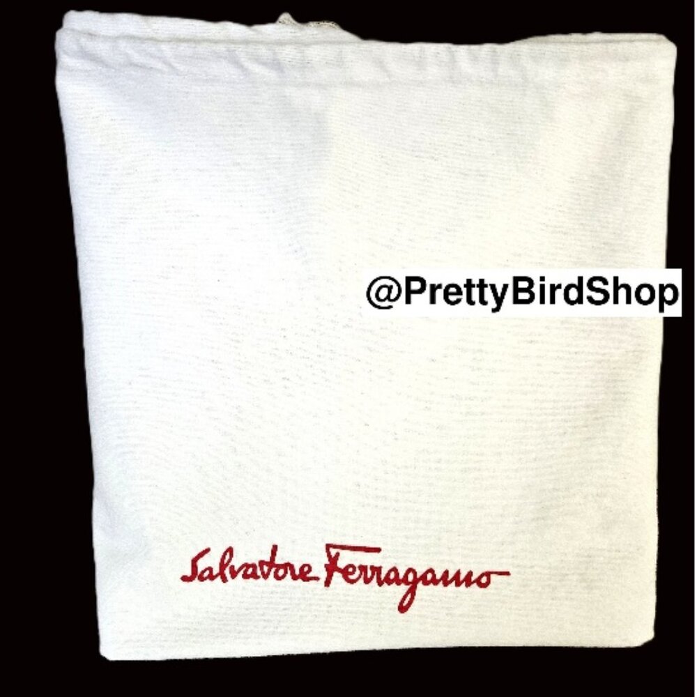 SALVATORE FERRAGAMO dust bag large white red EUC 22 x 18" - Picture 1 of 5